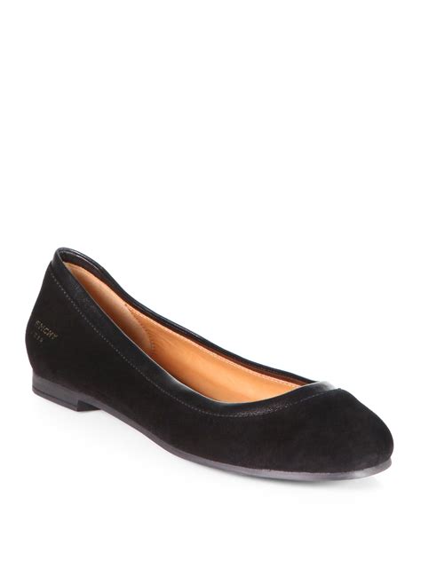 Givenchy Suede Leather Trim Embellishment Ballet Flats 